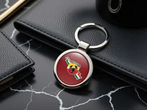 Fiat Abarth Picture Keychain Photo Metallic Style
